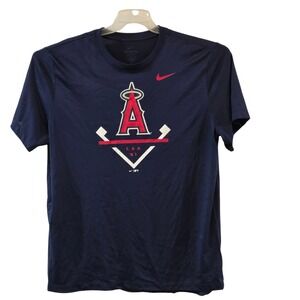 Nike Mens Los Angeles Angels MLB Dri-FIT NWT Graphic T-Shirt Navy Blue XL